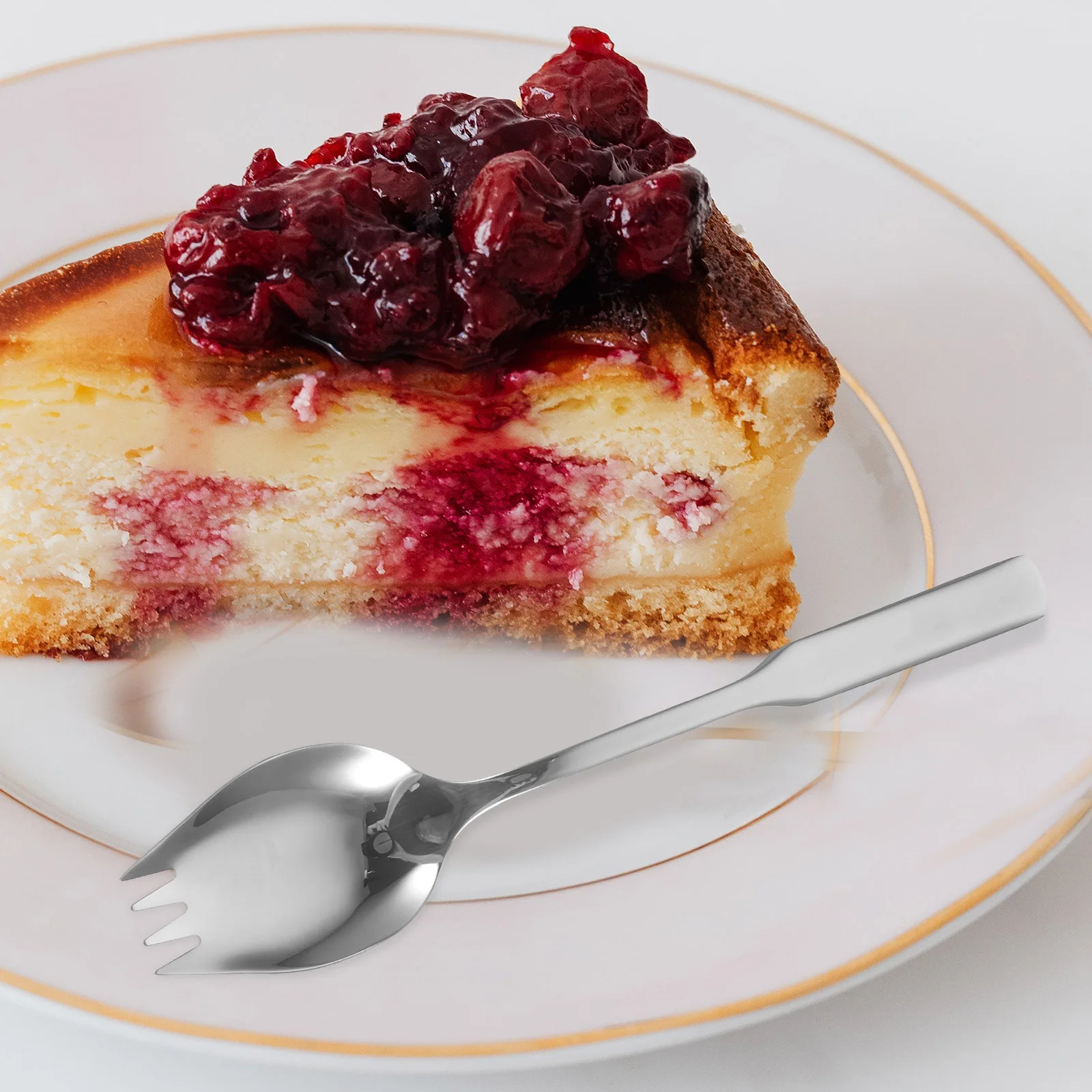 

Stainless Steel Spork Fork Spoon Salad Dessert Multi-Purpose Kitchen Supplies Salad Servers Set Stainless Steel Sporks