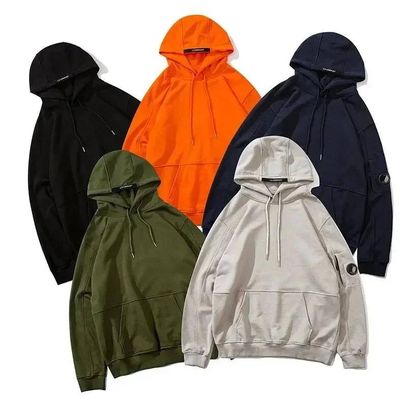 

23fw Functional Cp Company Men's Basic Hooded Pullover Sweatshirt Solid Color Casual Sweatshirt Cross-border Loose Type