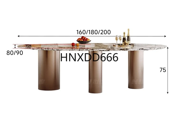

Household marble living room water drop special-shaped dining room dining table