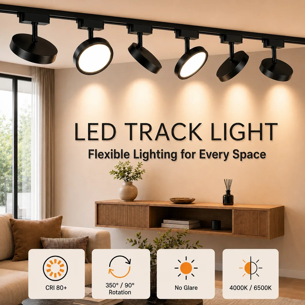 Superhelles LED-Schienensystem, rund, schwarz, 350 °   Drehbare Deckenleuchte Schienenbeleuchtung Spotlicht 110V 220V für Küche, Laden, Geschäft