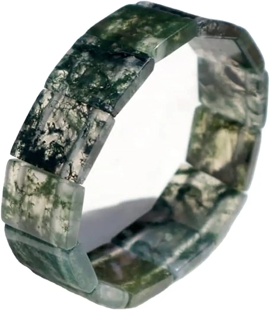 

yigedan Natura Indian Water Grass Agate Green Jade Bracelet Jade Bangle Women