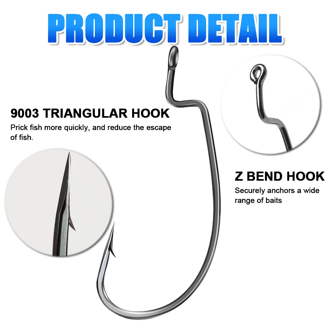 خطاف صيد السمك من FishTrip EWG خطاف صيد السمك لخطاف طعم ناعم من تكساس كارولينا ملحقات صيد الأسماك في المياه المالحة من الفولاذ عالي الكربون