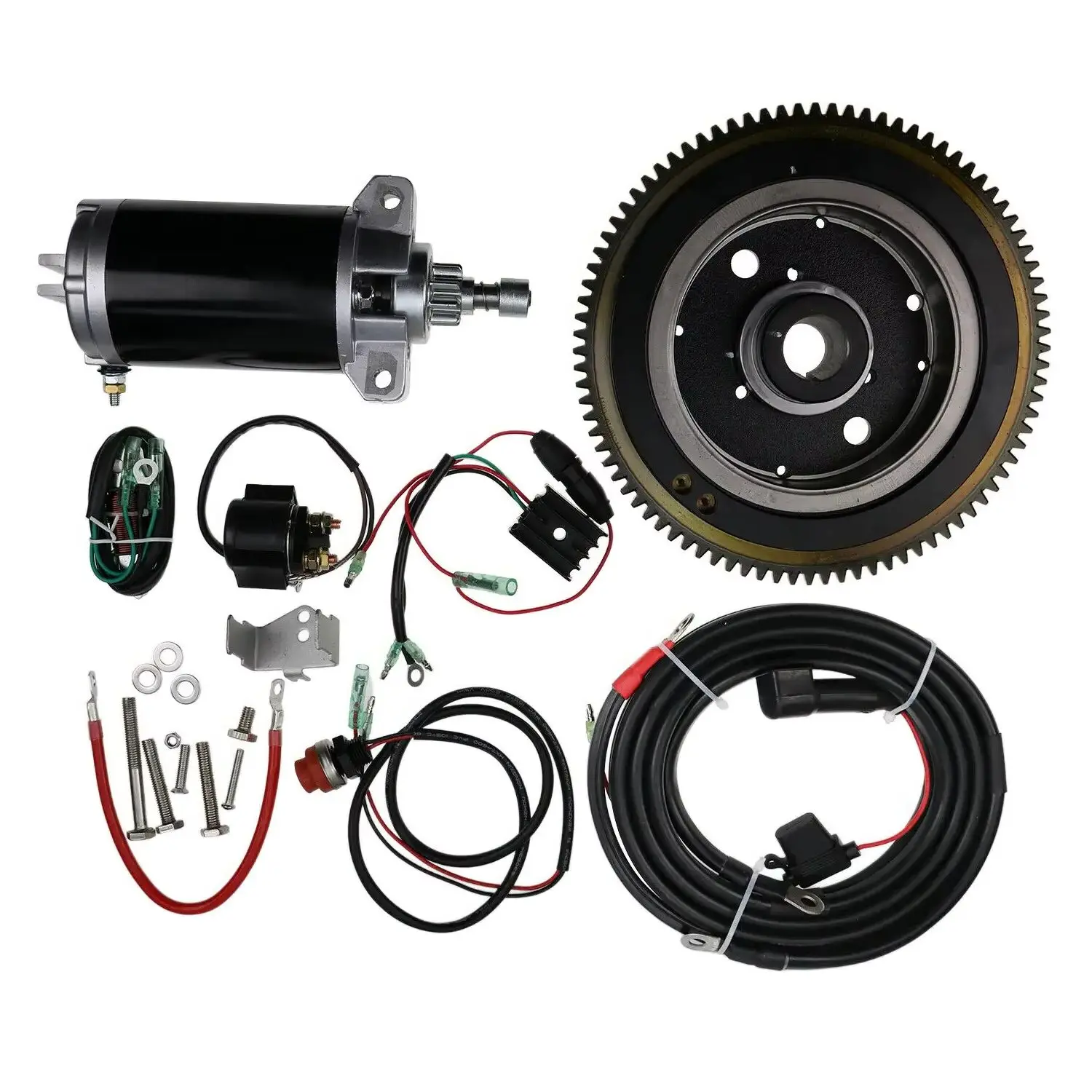 Electric Start Kit for Yamaha 40AMHS 6GB 2-Stroke 40HP Outboard Motor - Marine Engine Starting System