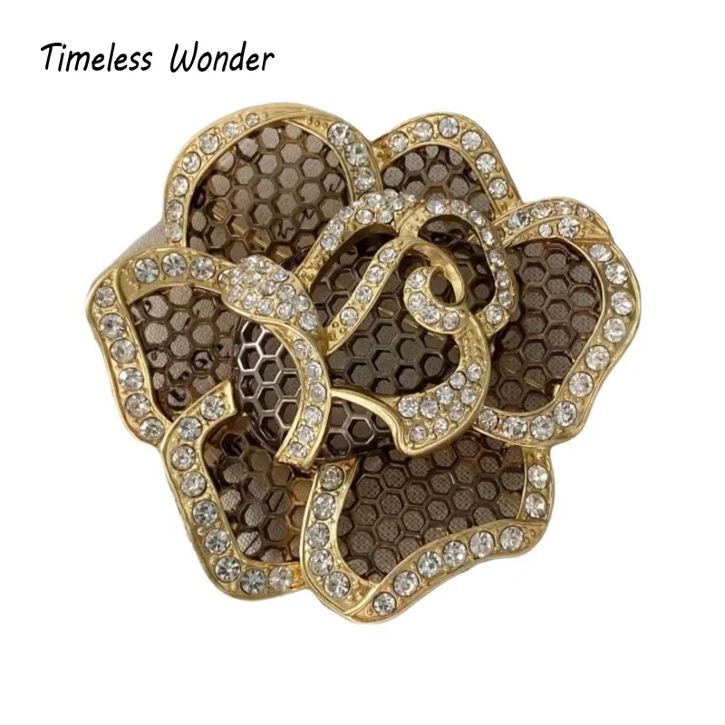 

Timeless Wonder Fancy Zircon XL Geo Floral Brooch Pins for Women Designer Jewelry Runway Rare Luxury Gift Top Rare Cute Mix 5642