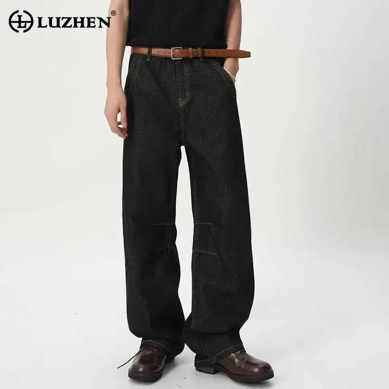 

LUZHEN 2026 New Original High Quality Solid Color Straight Jeans Men's Fashion Handsome Korean Casual Male Denim Pants JY7229