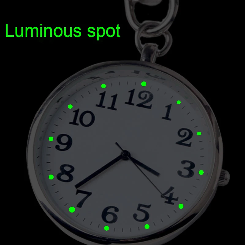 Large Dial Quartz Elderly Pocket Watch Without Cover Large Number Necklace Luminous Watch For Children Nurse's Watch Key Ring