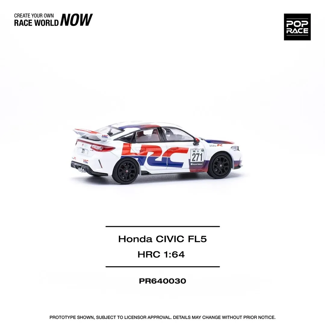 POP RACE 1:64 Honda Civic Type R(FL5) Coupe Civic Type R (FL5) Racing Legering Model Speelgoed Collectie Cadeau