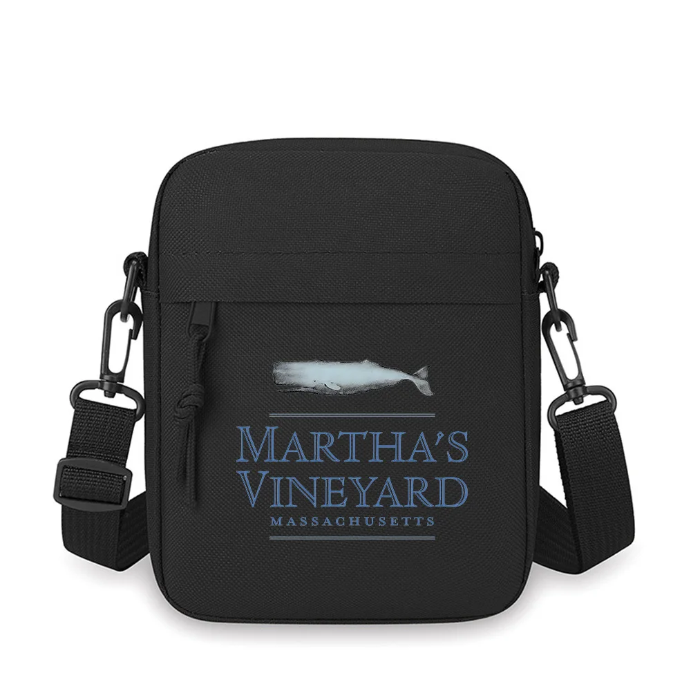 

Whale above text,simple design logo Men Crossbody Bag Single Shoulder Women Cartoon Anime Film Printing Design Unisex