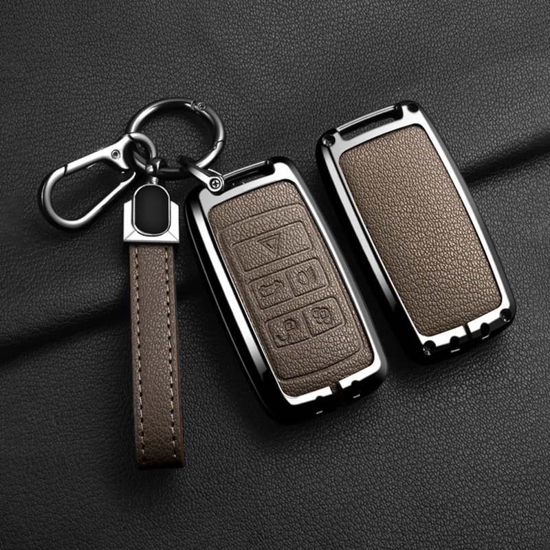 

Car Key Case Cover For Land Rover A9 Range Rover Sport Evoque Freelander 2 Discovery 3 4 5 EVOQUE Zinc Alloy Leather Keychain