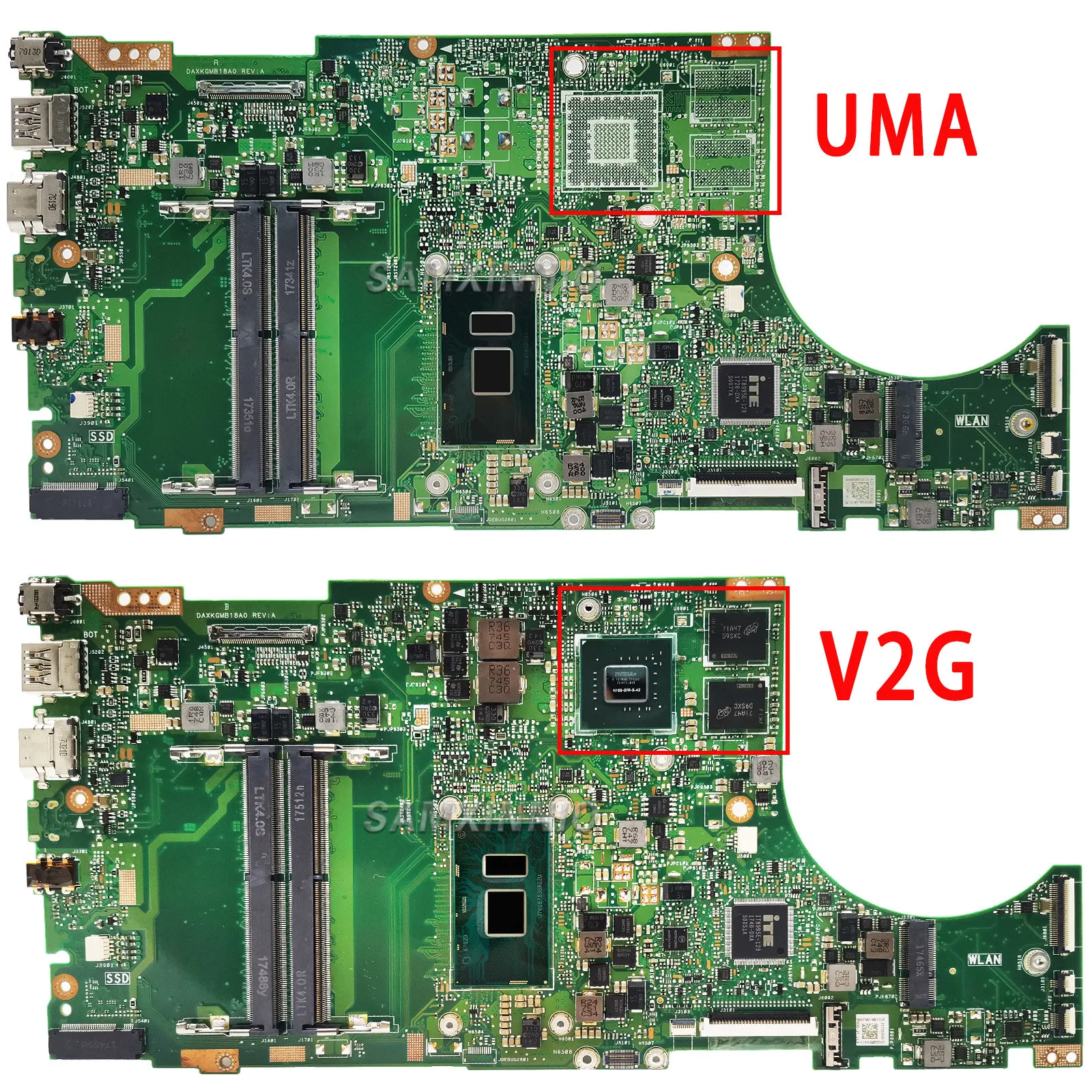 SAMXINNO X510UA Laptop Motherboard For ASUS X510UN X510UQ X510UR X510UAR X510UNR S510U X510UF Mainboard I3 I5 I7 7th 8th Gen CPU