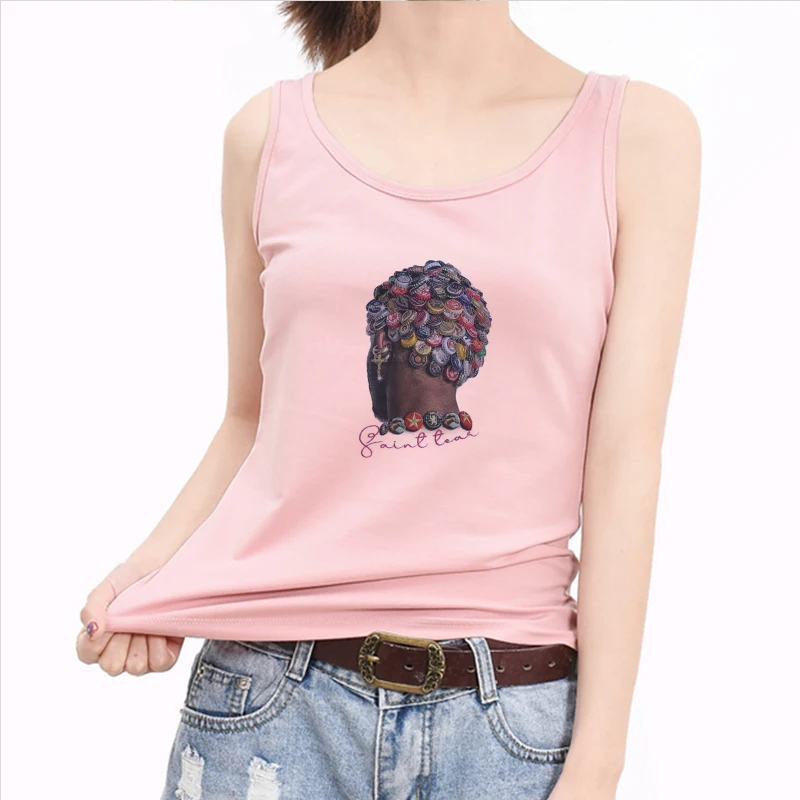 Women Sleeveless Goth Letter Print O Neck Tank Slim Sexy Halter Crop Tops Summer Fashion Shirt Girls Party Backless Cropped Top image 3
