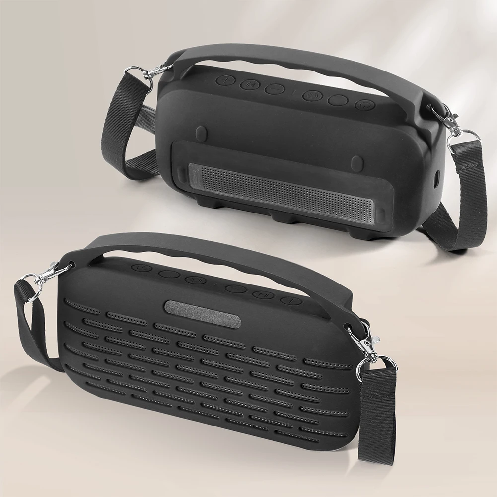 غطاء حافظة من السيليكون مع مقبض وحزام كتف حقيبة حمل واقية للسفر لـ Bose SoundLink Flex 2nd Gen