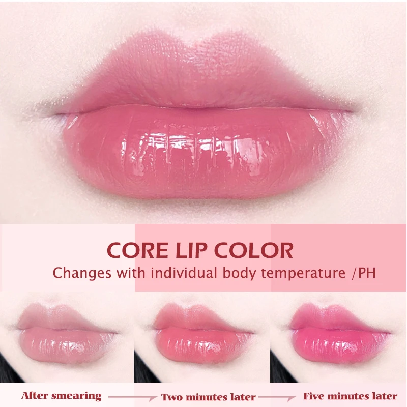 Bálsamo labial colorido com sabor de pêssego, nutritivo e hidratante a longo prazo para lábios secos e rachados no outono e inverno