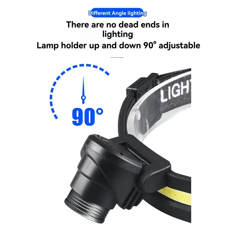 

Sensor Headlight Led Light Outdoor Strong Light Zoom Floodlight COB Head-Mounted Fishing Light Running Headlampm12k
