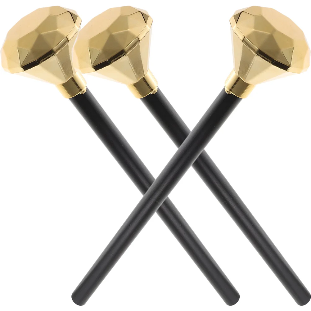 3Pcs Diamond Scepter Plastic King Costume Prop Halloween Dress Up Accessories Stage Performance Scepter Costume Prop