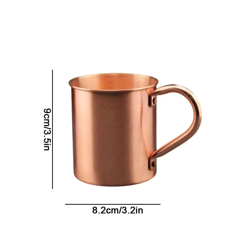 New High-end 420ML Pure Copper Mug Moscow Mule Mug Solid 16 Oz Copper Mugs-Cylinder-Shaped Cocktail Beer Cold Drink Mug Cup