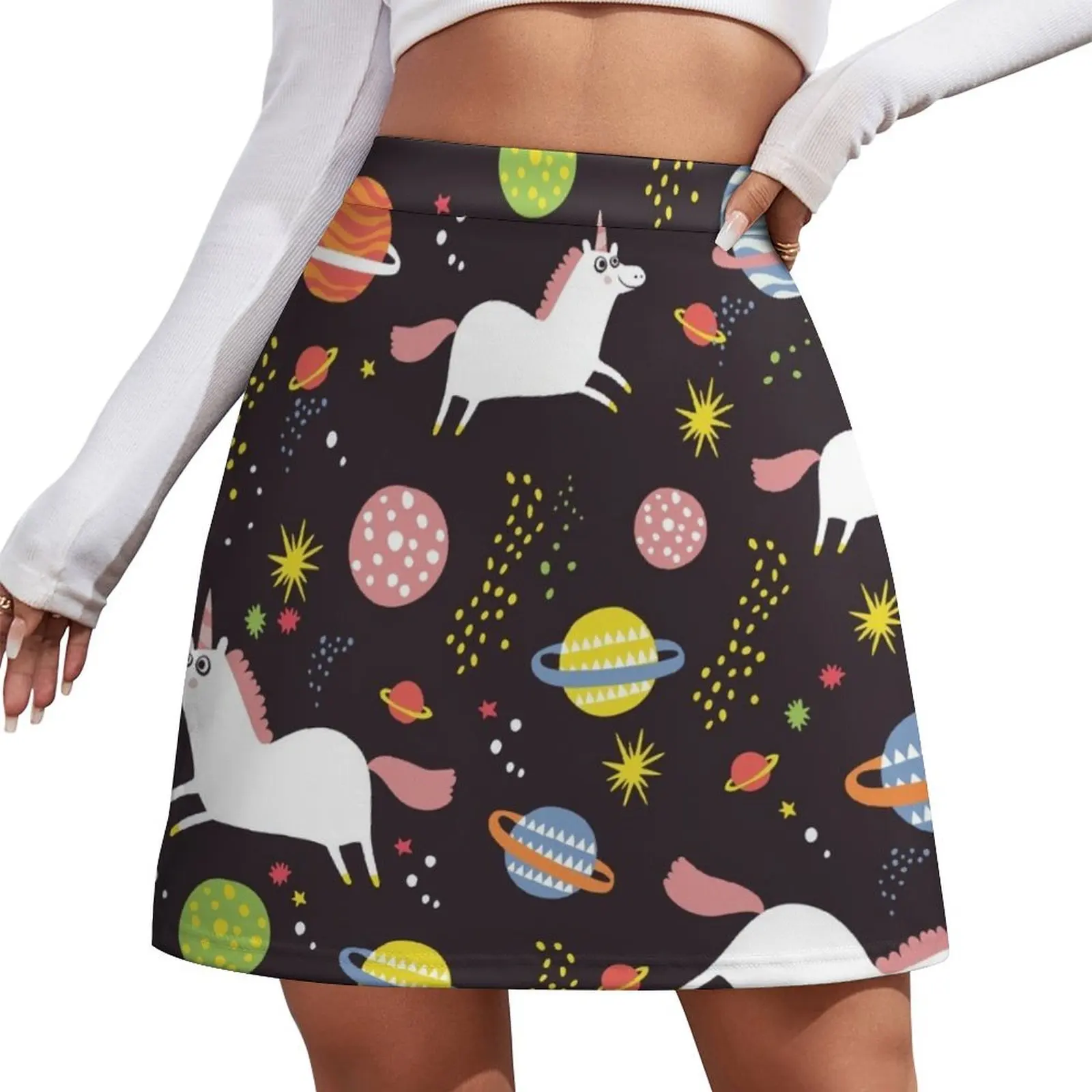 

Space unicorns Mini Skirt Summer women's clothing new in dresses Sexy mini skirt dress women summer