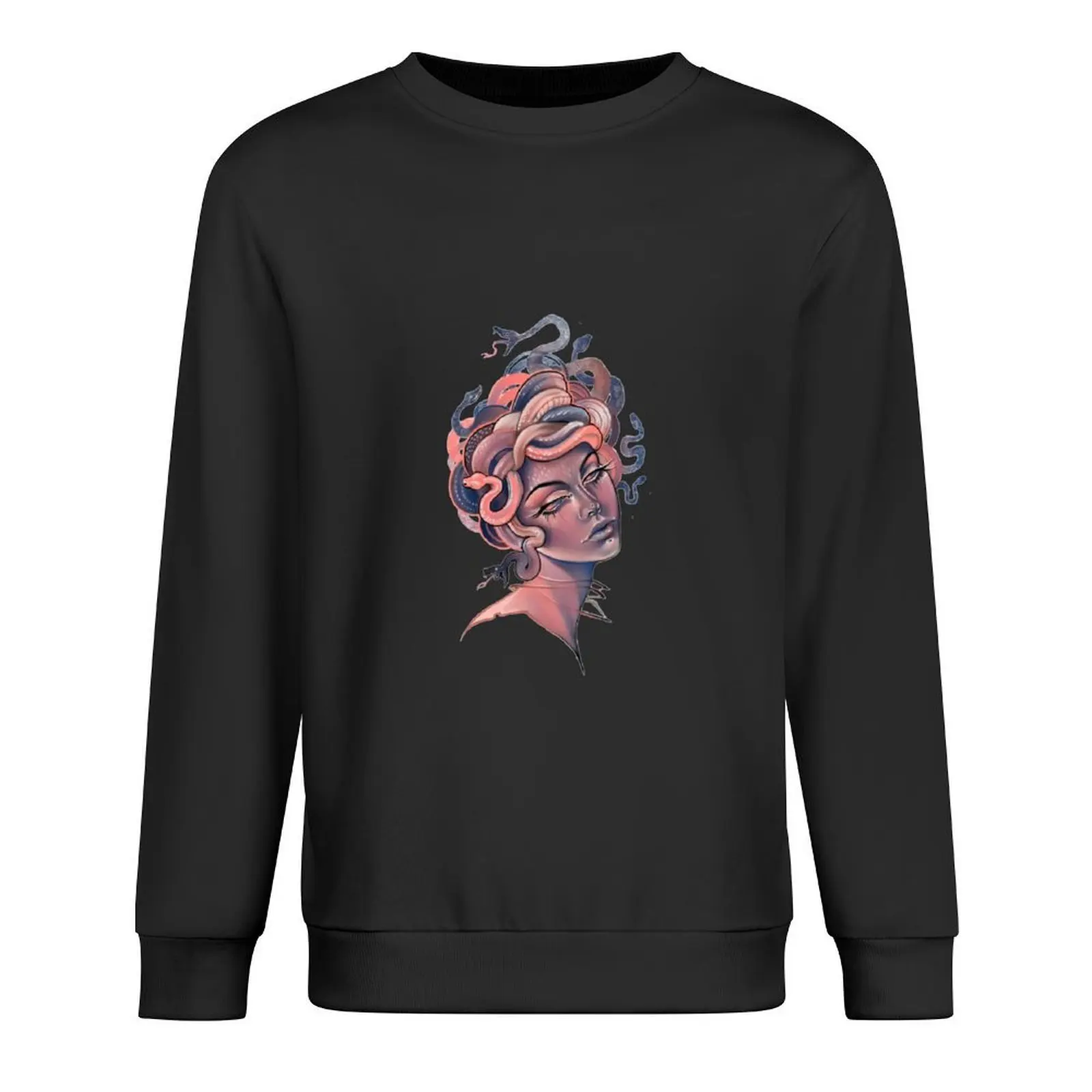 

Coral and blue Medusa portrait Pullover korean style clothes korean autumn clothes japanese style men's coat hooded sweatshirts