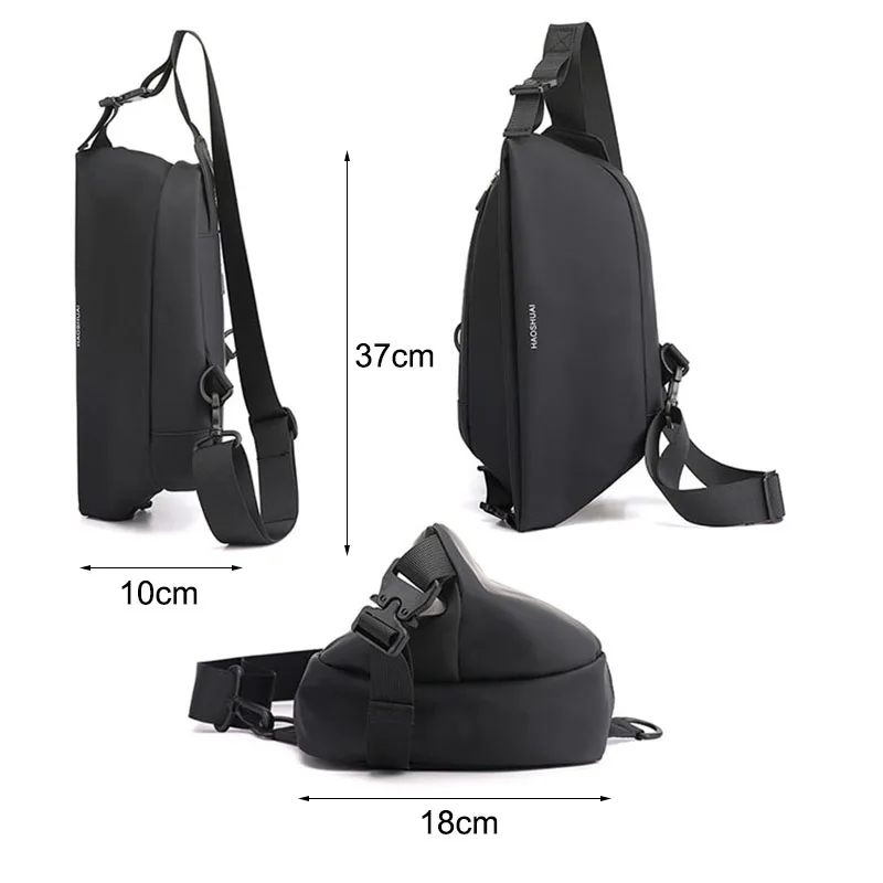 Men's Waterproof Nylon Chest Bag Shoulder Sling Bag Originality Crossbody Bag Multifunction Travel Messenger Pack For Male