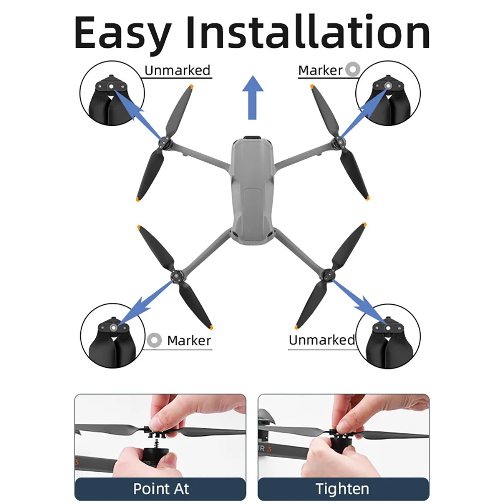 TPU Propellers 8747F Low Noise Blade Quick-release Drone Wings CW/CCW Propeller For DJI Air 3/Air 3S Accessories