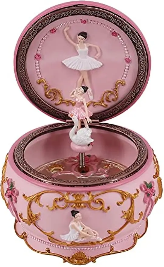

Vintage Ballerina Music Box with Colorful Lights, Rotating Swan Lake Melody, Perfect Gift for Birthday Christmas