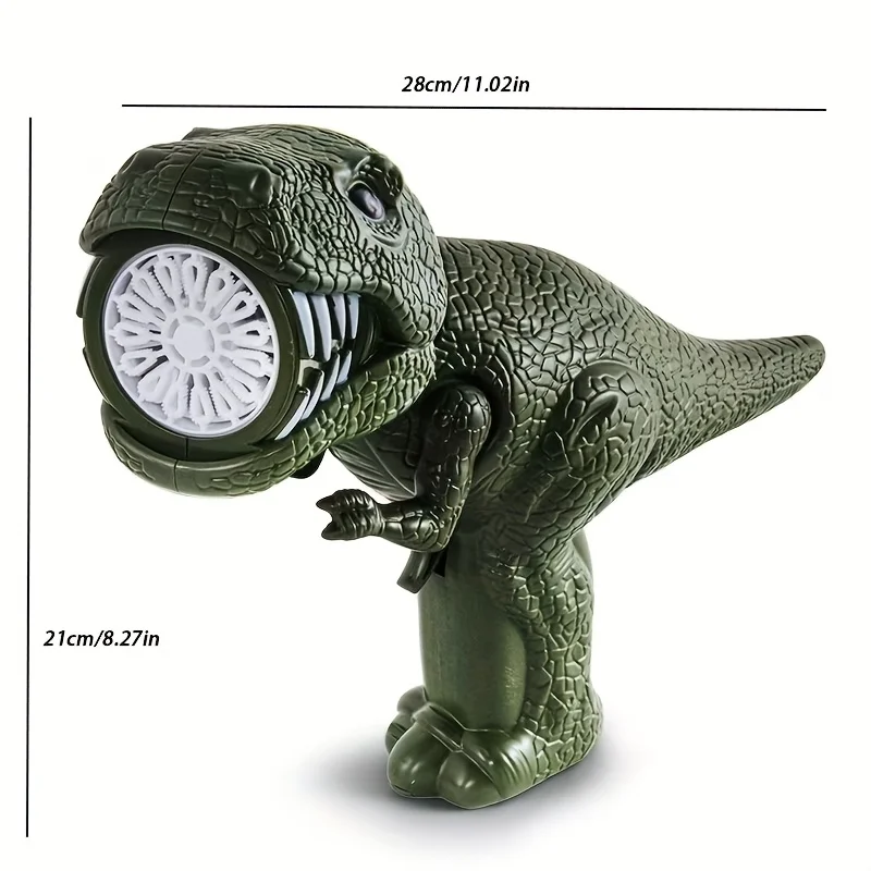 New Dinosaur Porous Electric Bubble Machine Toy with Cool Function of Light Shaking Heads, Birthday Gifts for Boys and Girls