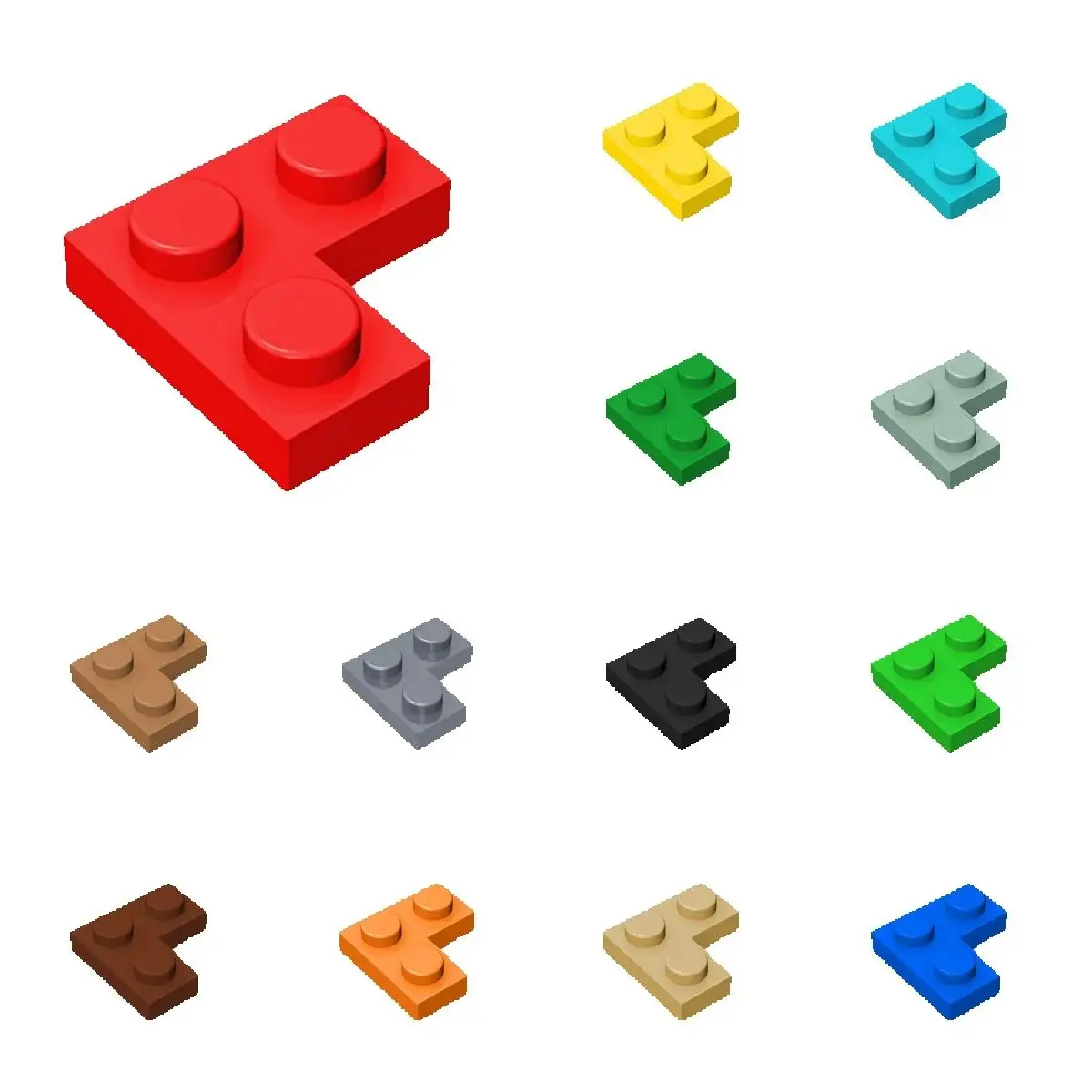 50pcs  2420 Plate 2 x 2 Corner Thin Figures Buildings Blocks Toys For Children Compatible Educational Creative Size Gift DIY MOC