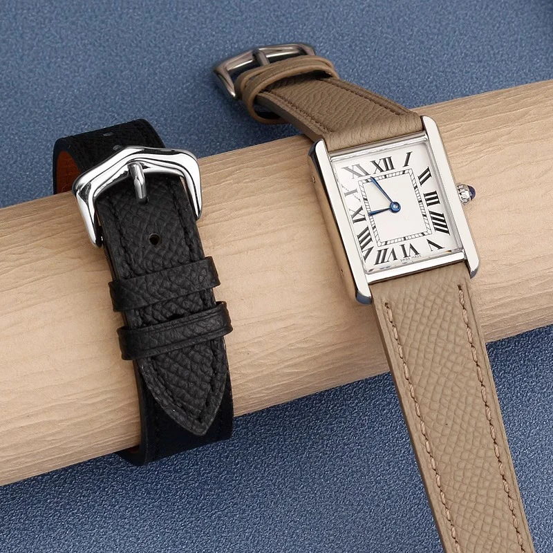 16mm 18mm 20mm Leather Watch Strap for Cartier Tank London Solo Key Must Women Men Cowhide Quick Release Band Watch Accessories