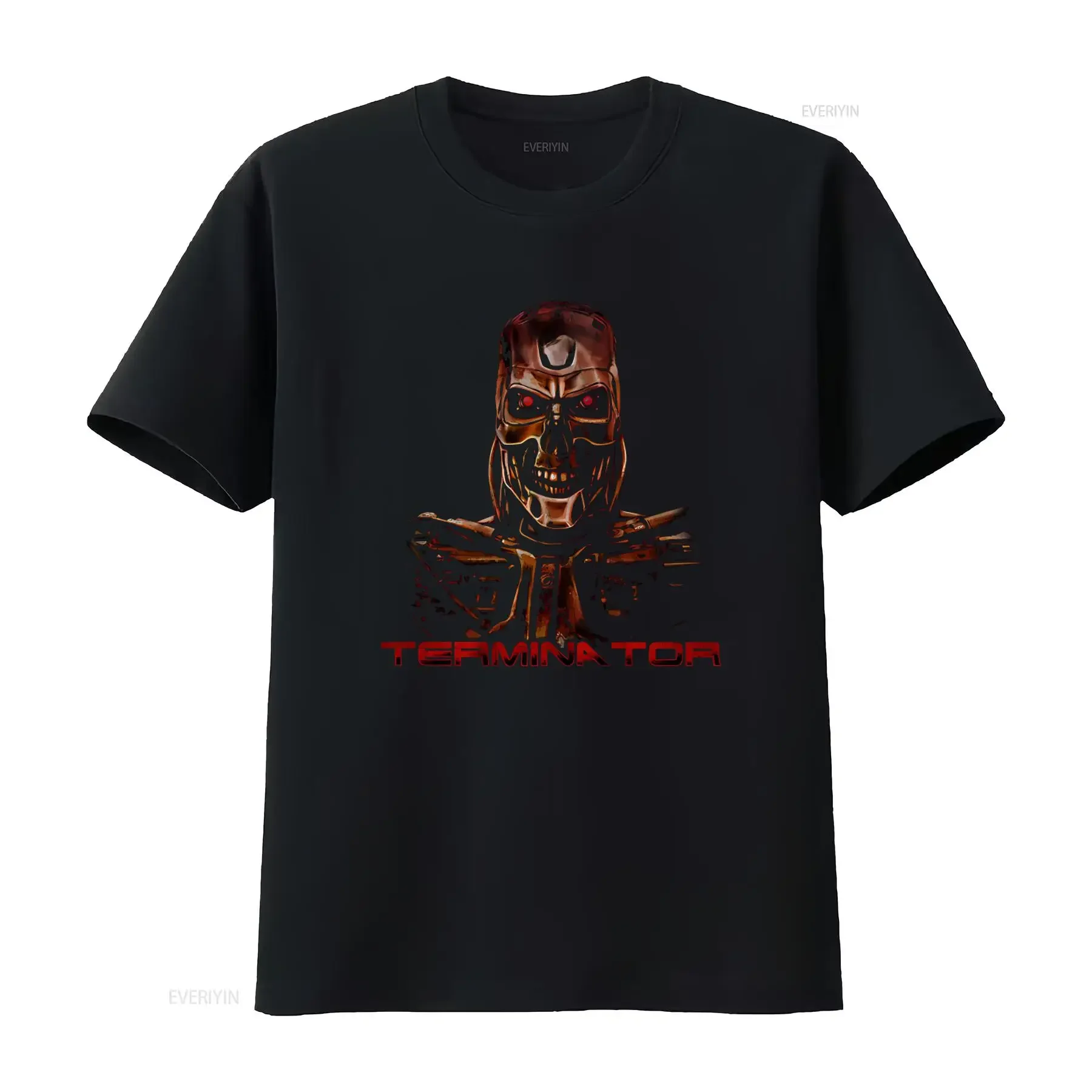 Terminator Code Red Black Adult T Shirt Futuristic Robot Design Cool Eyes Perfect for Sci Fi Fans vintage Washed streetwear