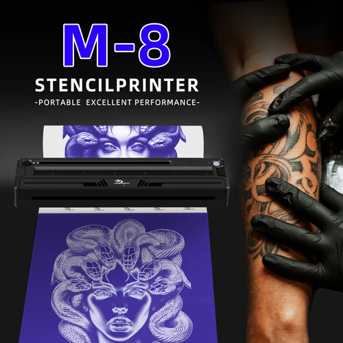 Imagen 2 del producto Impresora de plantilla de tatuaje inalámbrica o papel de transferencia, impresora térmica portátil para artistas de tatuajes compatibles con teléfonos inteligentes y PC