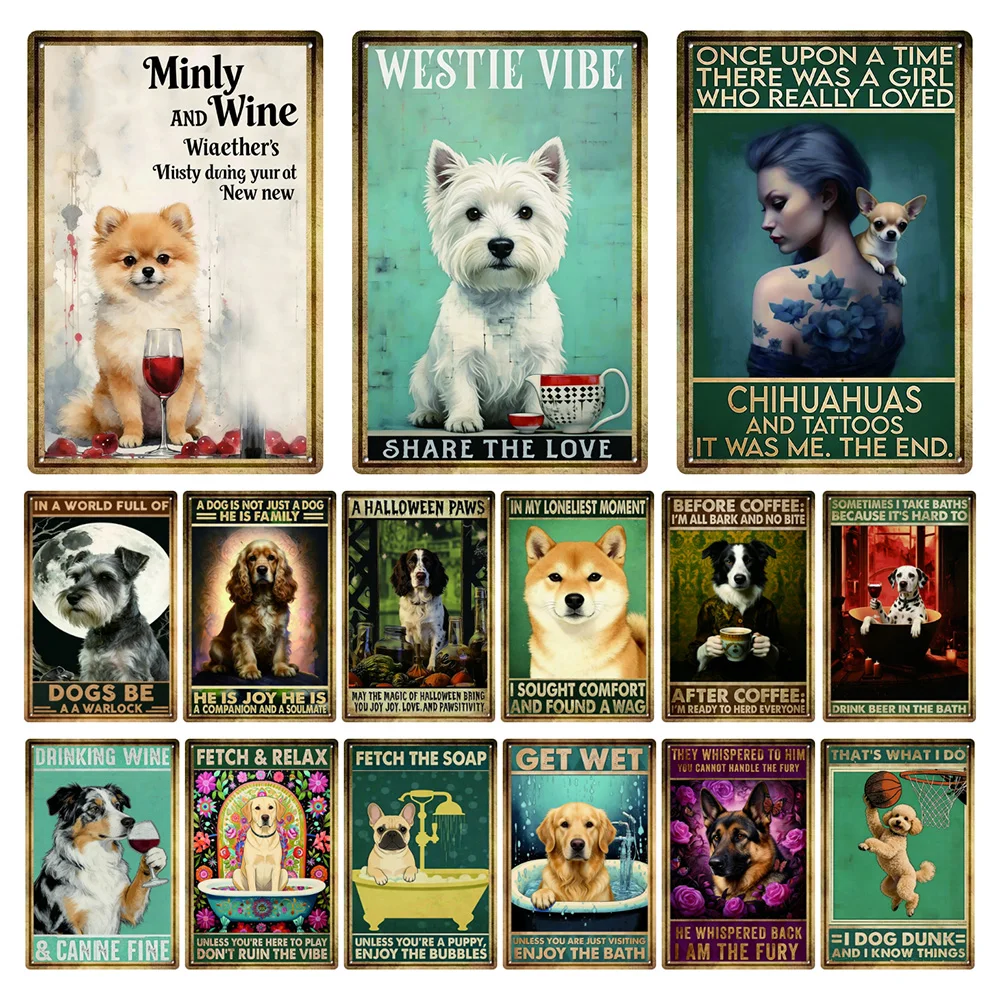 [ Kelly66 ] Dog Get Wet Your Royal Pup Art Tin  Poster Metal Sign Bar Decor Painting 20*30 CM Size Dy245