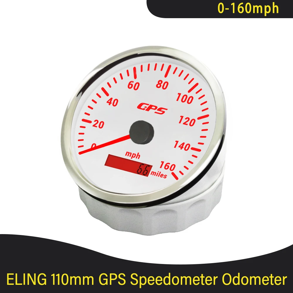 Car 110MM GPS Speedometer Odometer 0-80MPH 0-120MPH 0-160mph with 7 Color Backlights for Truck Boat 12V 24V