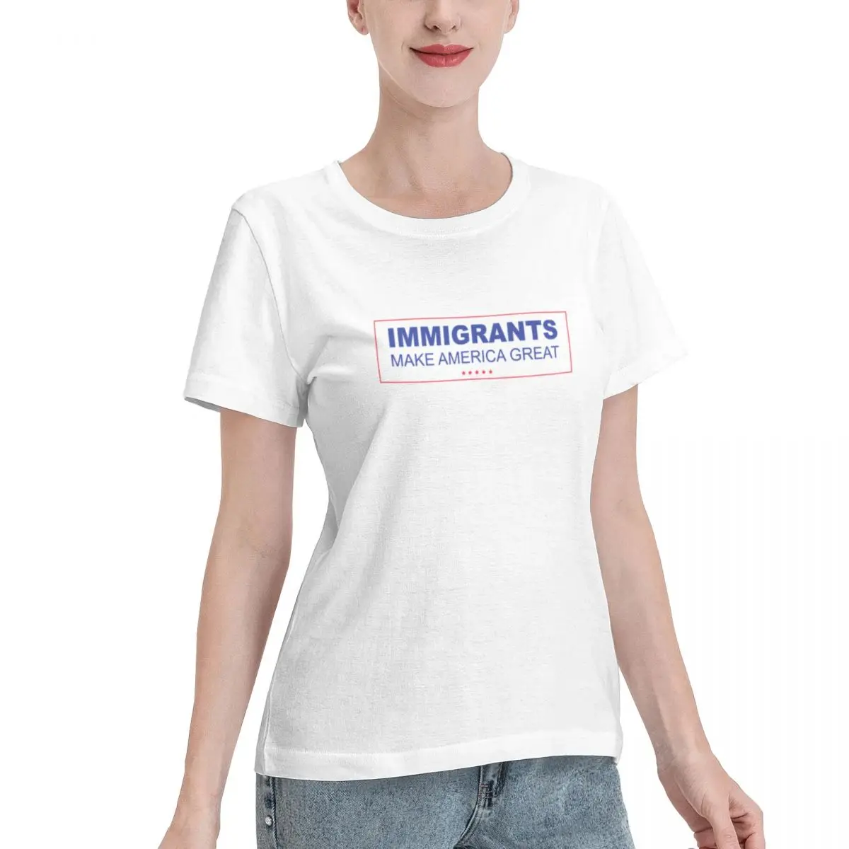 Go To Top Immigrants Make America Great! Women's T-shirt Aesthetic Women T-Shirt
