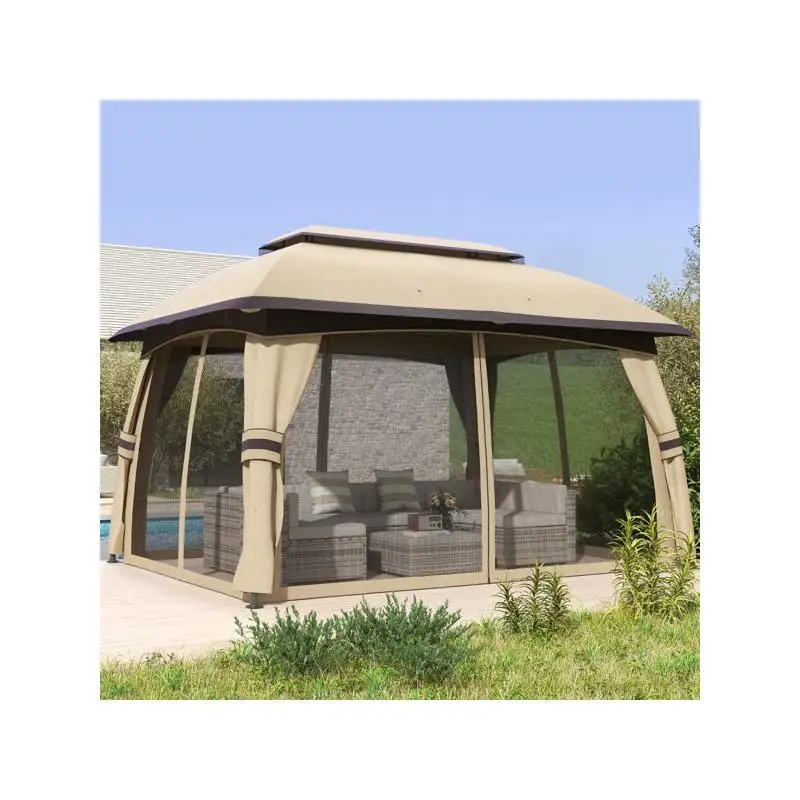 

Уличная беседка для патио, водонепроницаемый навес со стильным дизайном, идеально подходит для сада, террасы и помещений на заднем дворе.
