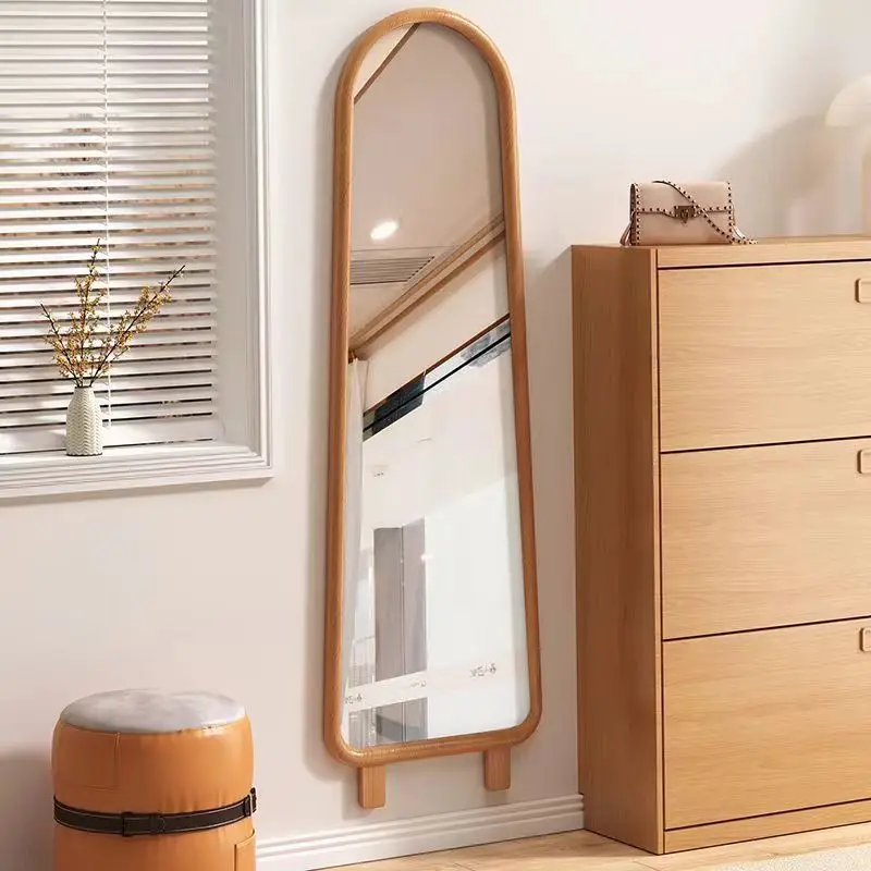 

Pure solid wood is simple, floor-to-ceiling mirror, thin bedroom, living room attached to the wall, wall hanging