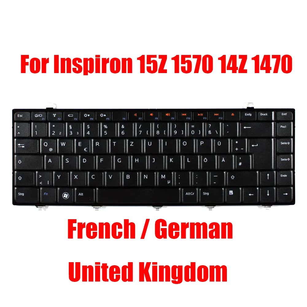 

UK/French/German/ Laptop Keyboard For DELL For Inspiron 15Z 1570 14Z 1470 0VR127 VR127 0JGN49 VR127 0PPVVD PPVVD Black New