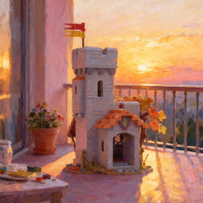 480 stücke MOC Lion Knight Grenze Checkpoint Schloss Modell Gebäude Spielzeug Blöcke Montieren Architektur Weihnachten Geschenk Kreative DIY Idee