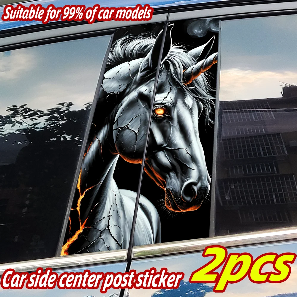 

Cool Unicorn Car Stickers Auto B Pillar Waterproof Decoration Cover Scratches Sunscreen Car Doors Pillar Vinyl Decals Accessorie