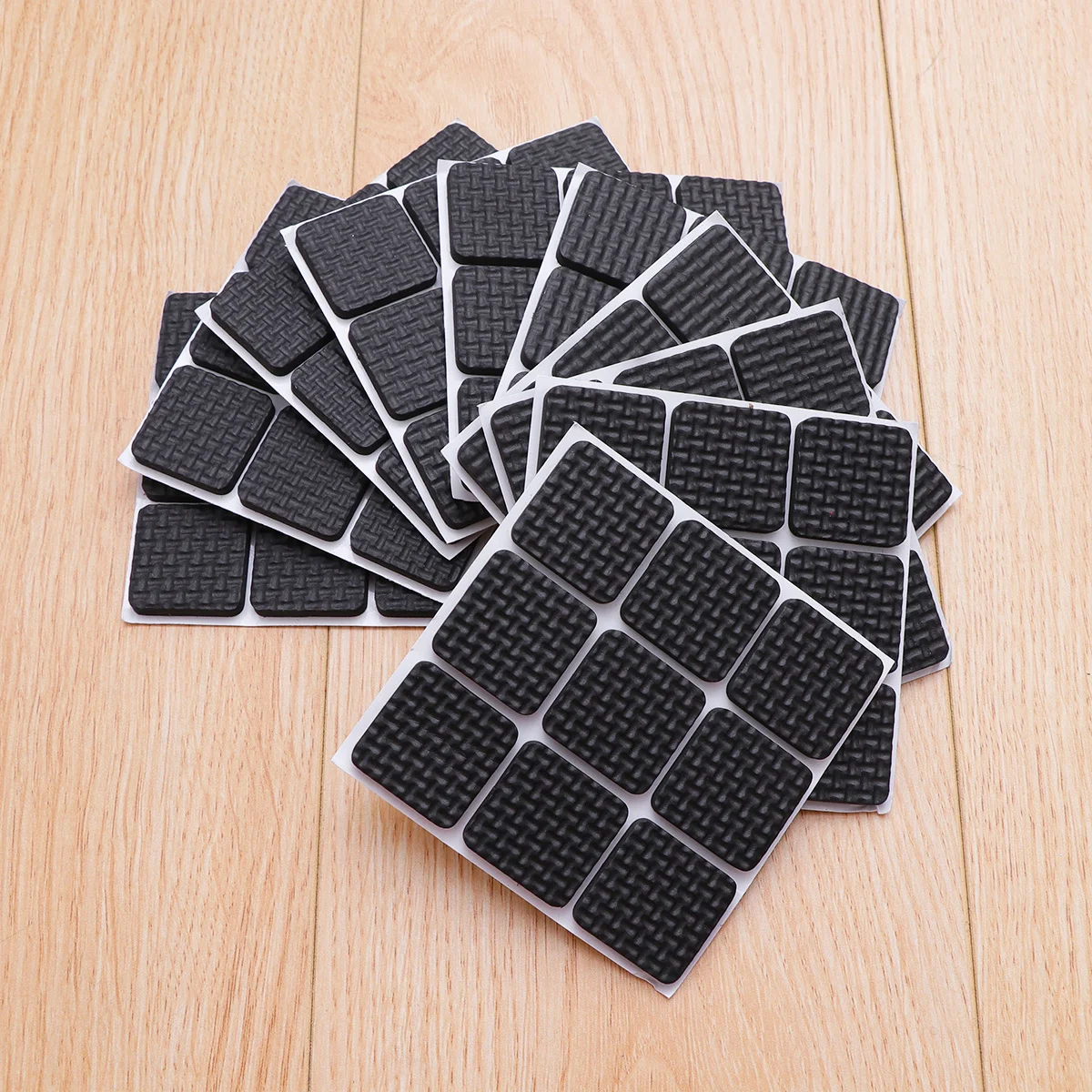 

10 Sheets Furniture Grippers Anti-Slip Eva Pads Black Square Self-Adhesive Floor Protectors Chair Table Stopper Scratch Noise
