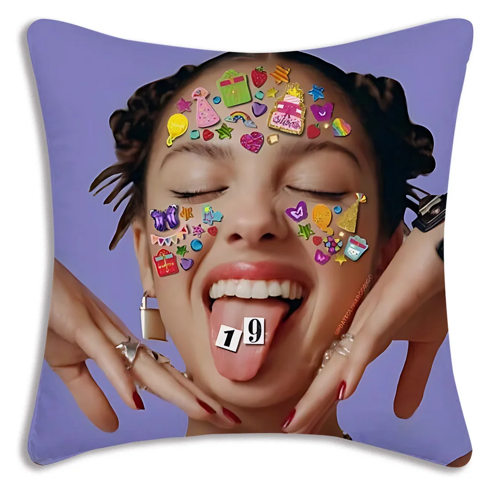 Singer O-Olivia Cool R-Rodrigo Pillow Covers Cartoon Sofa Decorative Home Double-sided Printing Short Plush Cute Cushion Cover