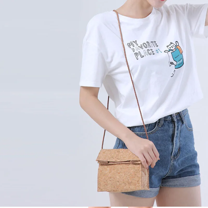 Classic Design Versatile Fashion Retro Washable Kraft Paper Shoulder Bag Women\'s Messenger Bag Mobile Phone Small Bag