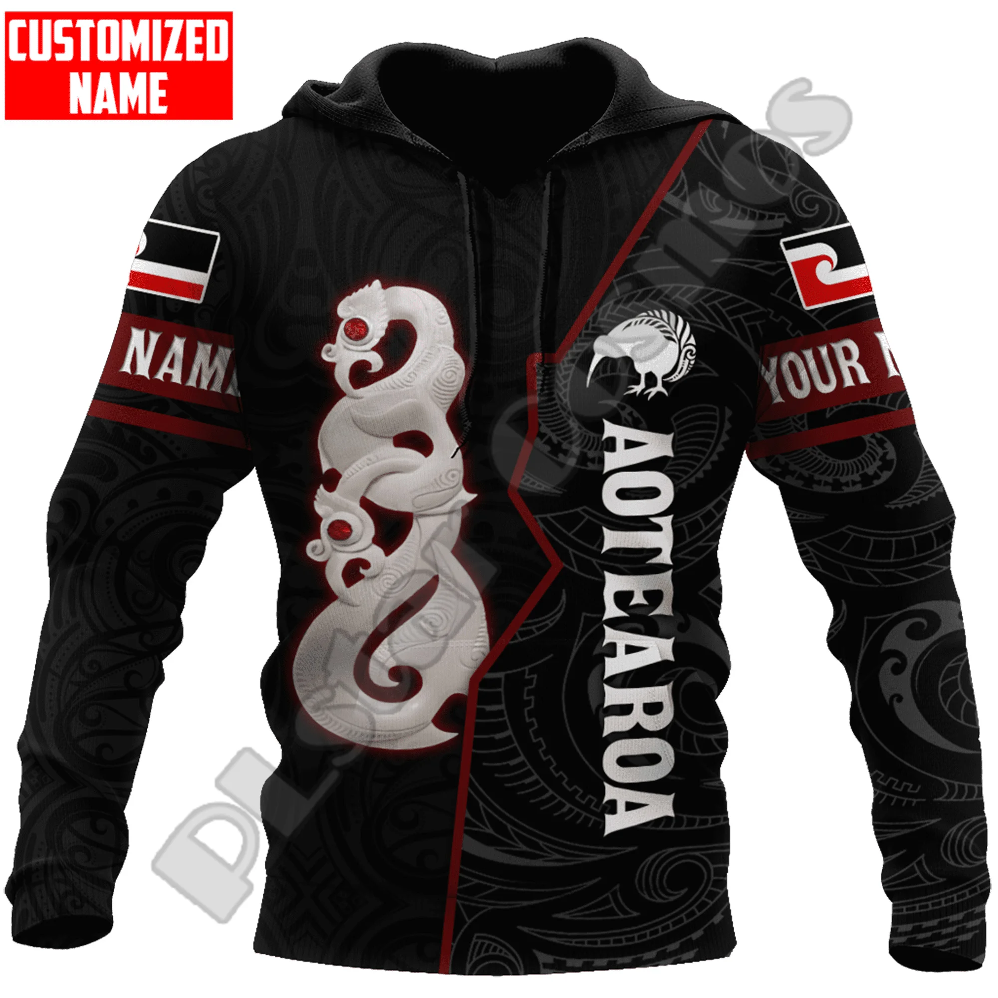 

Custom Name Country Flag New Zealand Aotearoa Maori Tattoo Retro Tracksuit 3DPrint Pullover Streetwear Casual Jacket Hoodies X2