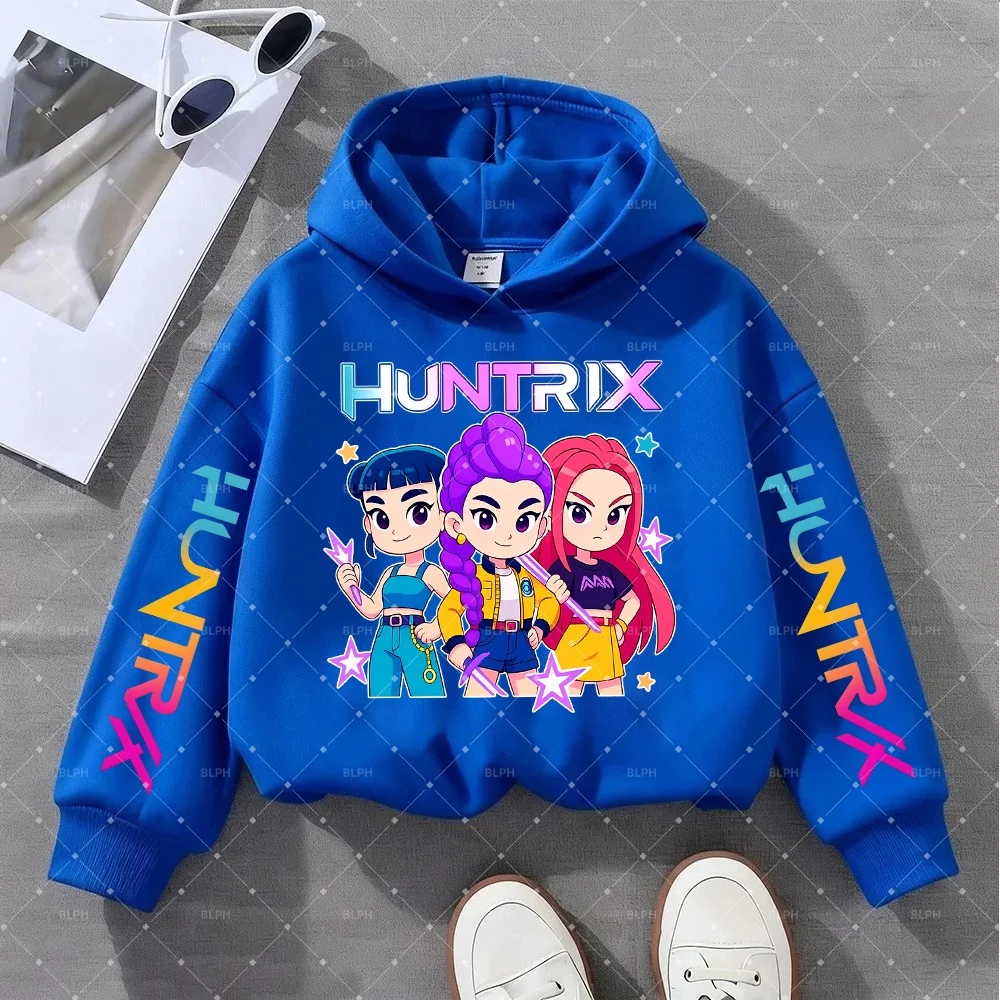

Cute KPop Demon Hunters Cartoon Girls Print Kids Hoodie Sweatshirt for Boys Girls Fashion Casual Long Sleeve Hooded Pullover