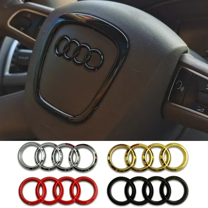 Metal Car Steering Wheel Emblem Replaced Sticker for Audi A6L A3 A4L A5 A6 A7 A8L A1 Q6 Q7 Q8 TT S5 S7 S8 RS7 RS6 Side Decals