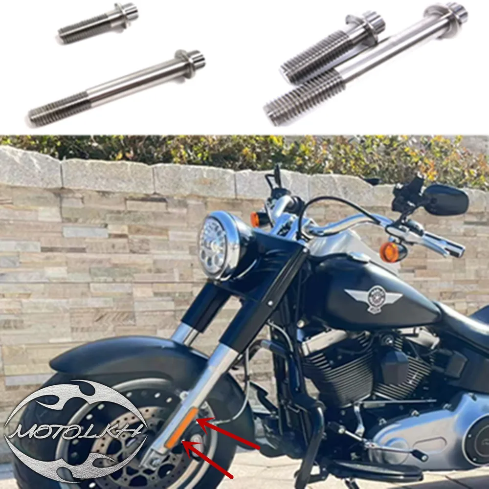Stainless Steel Front Brake Caliper Bolts for Harley Touring, Road Glide, Softail, Fat Boy, Dyna, Street, BOB, Sportster, V-Rod