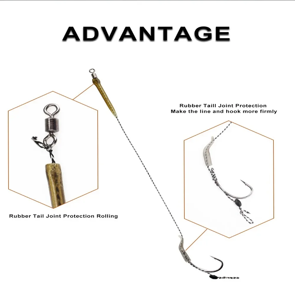 6-8pcs 18.5cm Carp Fishing Ready Made Hook 30-60LB 2/4/6/8# Leader Carp Fishing Hooks Europe Feeder Group Hooks Carp Tackle image 3