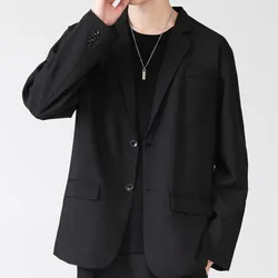 Men's Suit Korean Version Business Handsome Casual Loose Design Sense Niche Versatile Suit Jacket Breathable Slim Fit Pocket