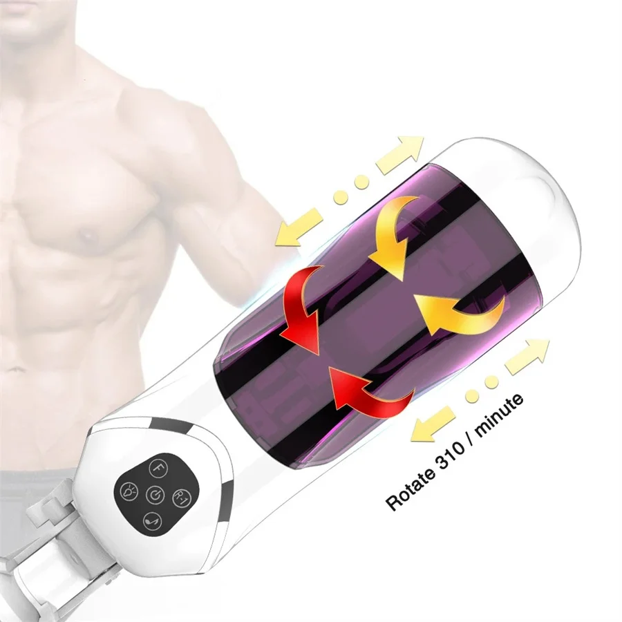 

Automatic Piston Telescopic Rotation Male Masturbator Cup Real Vagina Sucking Vibrator Handsfree Sex Machine Sex Toys For Men