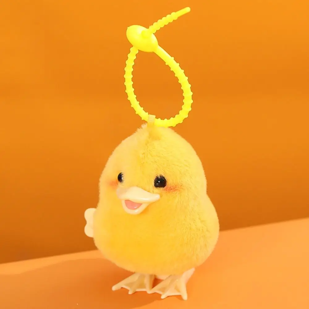 Lifelike Duck Wind Up Jumping Toy Plush Walking Clockwork Spring Chicken Toy Interative Cute Guide Baby Crawling Toy Cat Toy