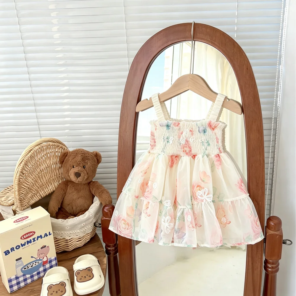 Girls' Dress Summer Back Wings Cute Baby Girls' Dress Sweet Birthday Party Baby Dress Baby Girl Clothing